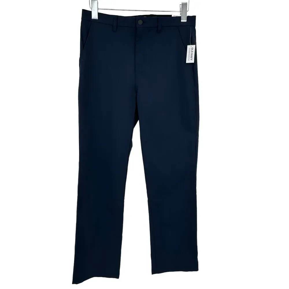 Old Navy boy's 18 uniform pants tech straight built-in-flex navy blue NEW 32